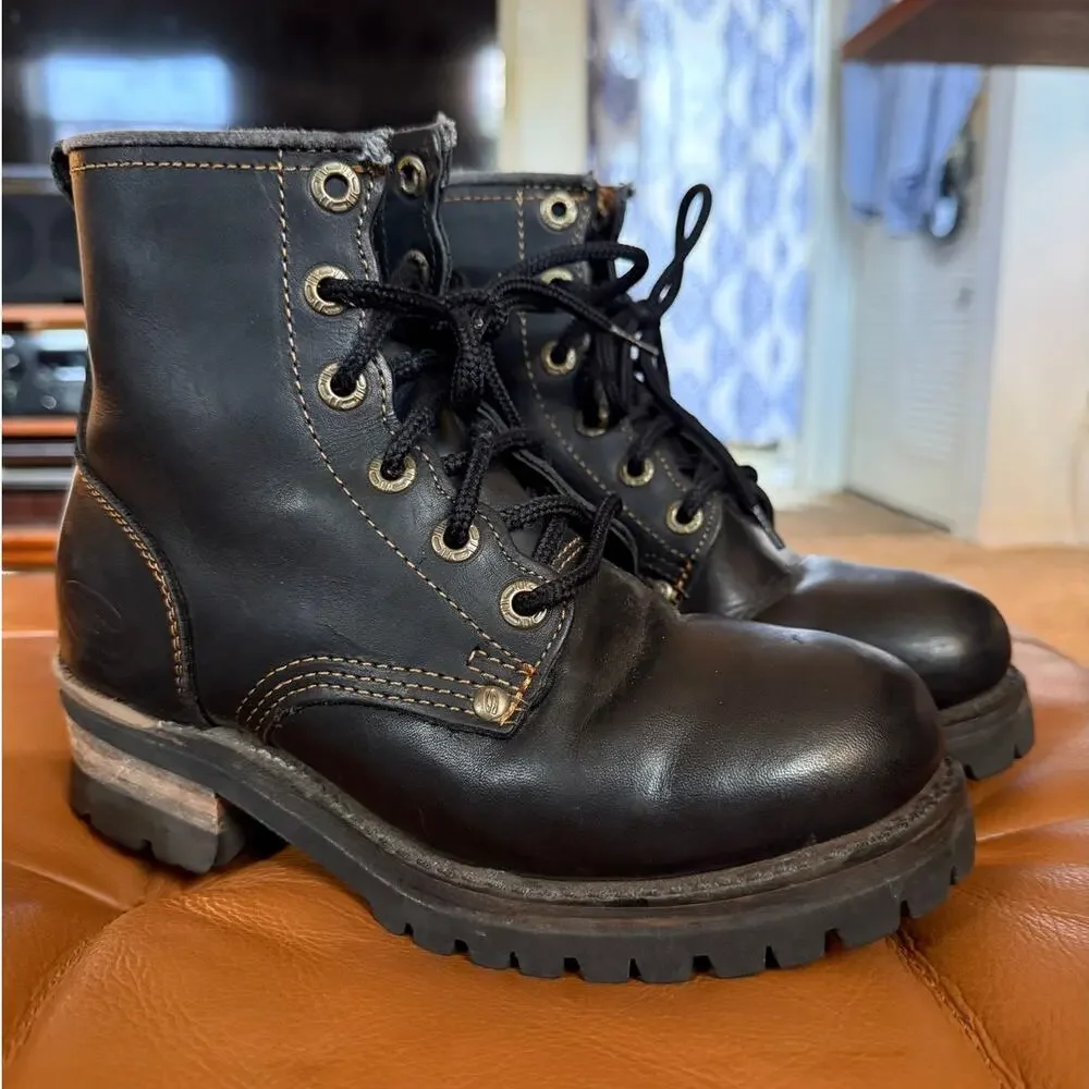 Vintage Y2k Skechers Laramie Oil Resistant Moto 90s Boots Black 7